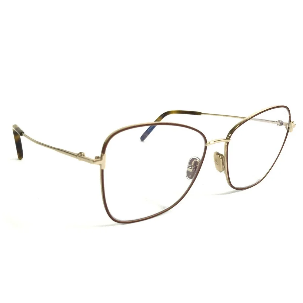 Tom Ford Eyeglasses Frames TF5906-B 046 Brown Gold Butterfly Wire Rim 55-15-140